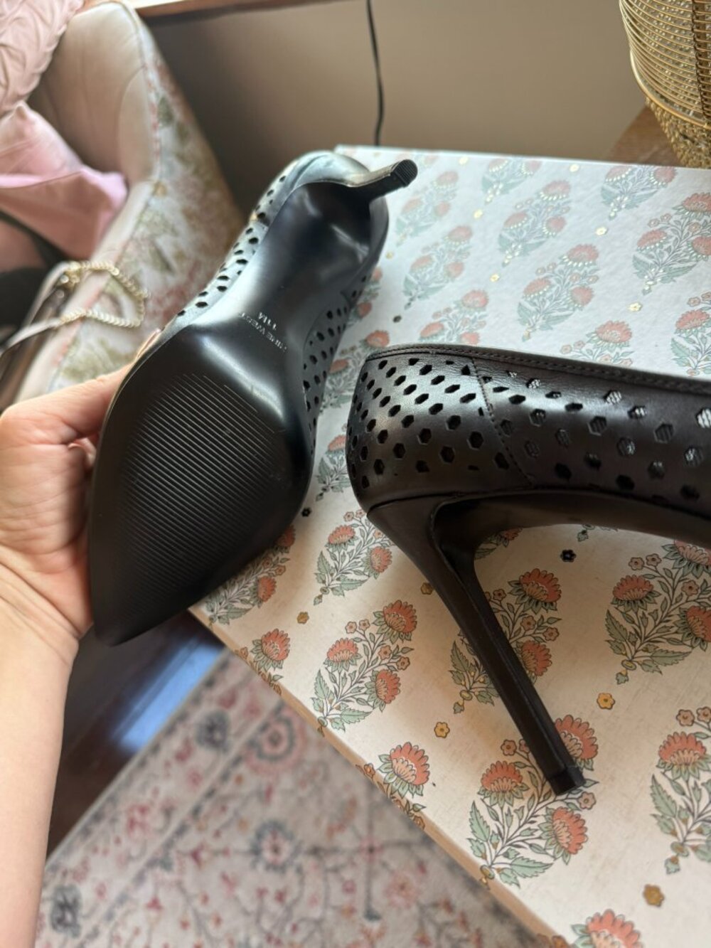 Nine West Translate Black Perforated Mesh Pumps Size 11 - Picture 4 of 5